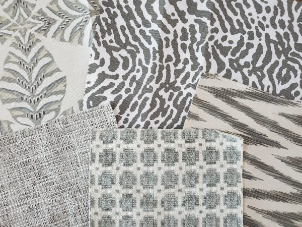 Gray fabric samples