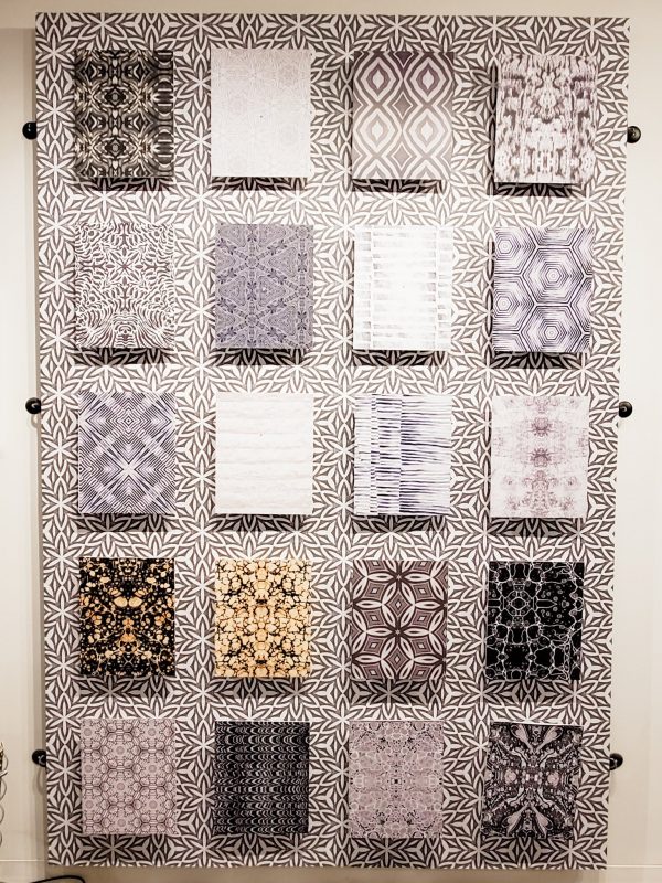 Patterned wallpaper samples. Great option for accent walls and bathrooms.