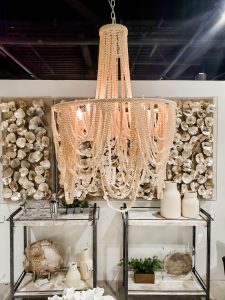 Love the organic vibes from this chandelier from Palecek at the Las Vegas Market.