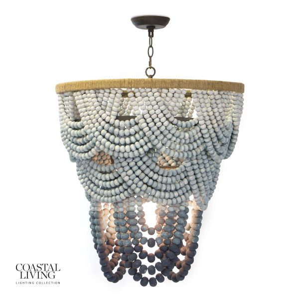 I love the classic draping beads on the Regina Andrews Wood Ombre dining room chandelier.  How amazing would this be in a coastal home?