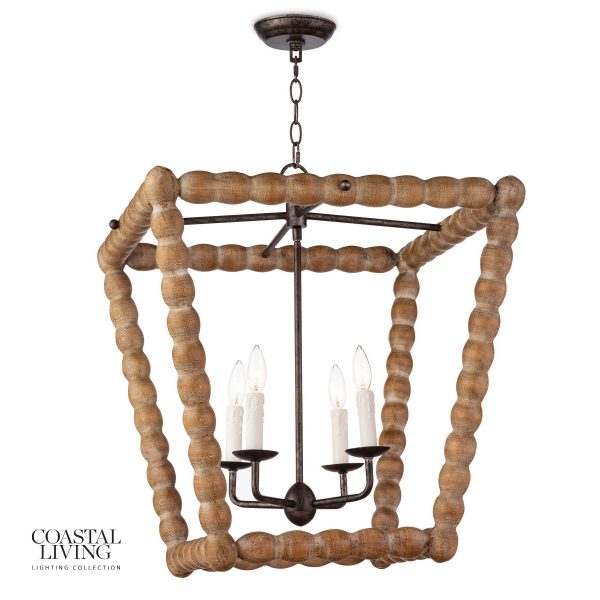 How amazing would two of these look over a kitchen island by the beach?  I love the wood carving and simple, classic look of the Regina Andrews Perennial pendant.