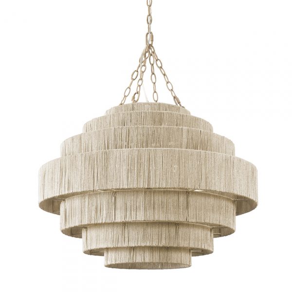 Palecek Everly chandelier. The organic texture is great for coastal style.