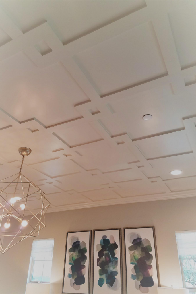 Decorative ceiling with moldings