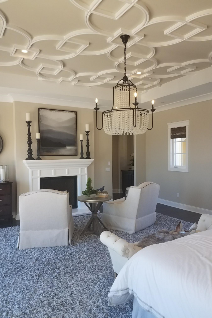 Decorative ceiling moldings-master bedroom