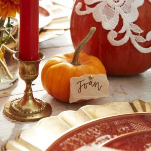 Pumpkin place card holders from Country Living