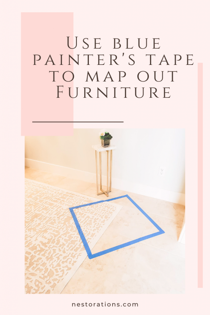 Painter's tape to lay out furniture