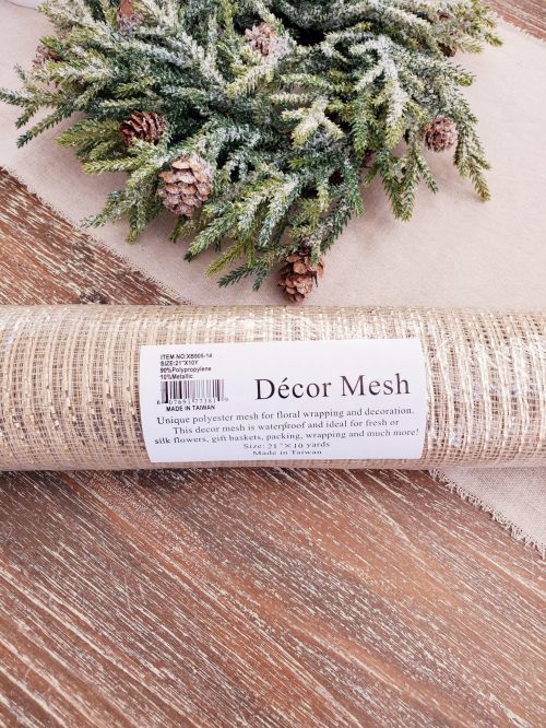 Deco mesh Christmas floral ribbon