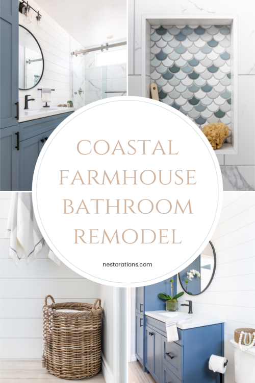 Before and After Coastal Farmhouse Bathroom Remodel