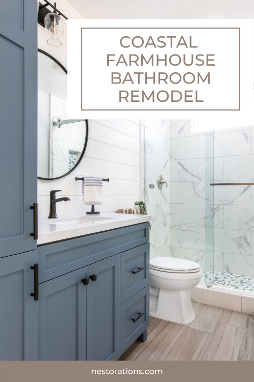 Modern Farmhouse Meets Coastal Style Bathroom