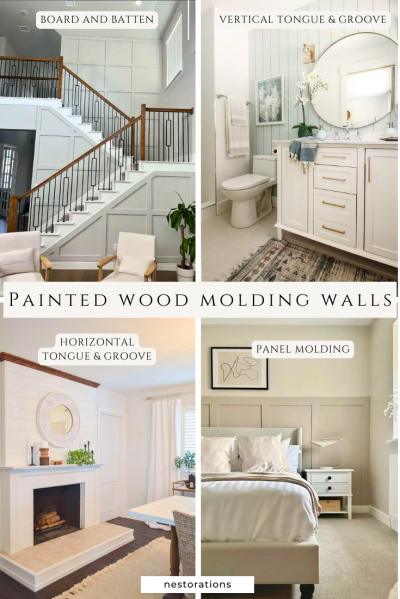 Painted wood molding walls