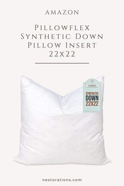 Pillowflex Amazon affiliate link for pillow inserts 22 x 22