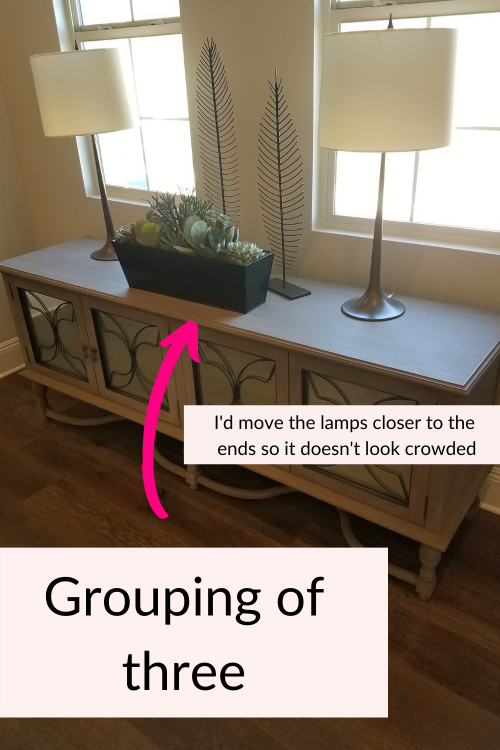 Rule of three console table