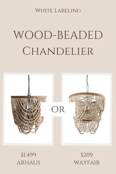 White Labeling-Wood Beaded Chandelier